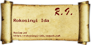 Rokosinyi Ida névjegykártya